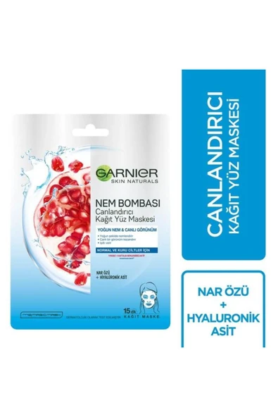 Garnier Nem Bombası Canlandırıcı Kağıt Yüz Maskesi ürün görseli 1