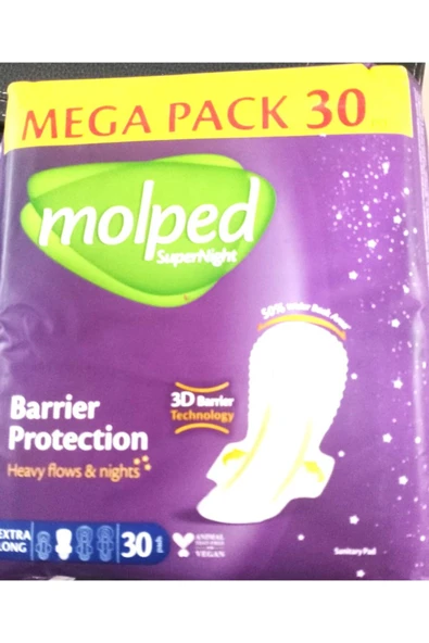 Molped Supernıght Mega 30 Lu Extra Long Gece 3d Bariyer Koruma ürün görseli 1
