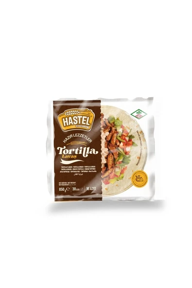 Hastel Tortilla Lavaş Ekmeği 30 Cm 10'lu 850 gr ürün görseli
