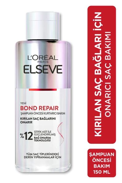 ELSEVE Bond Repair Tüm Yıpranmalar için Saç Bağlarını Yeniden Oluşturan Şampuan Öncesi Kurtarıcı Bakım200ML - 1