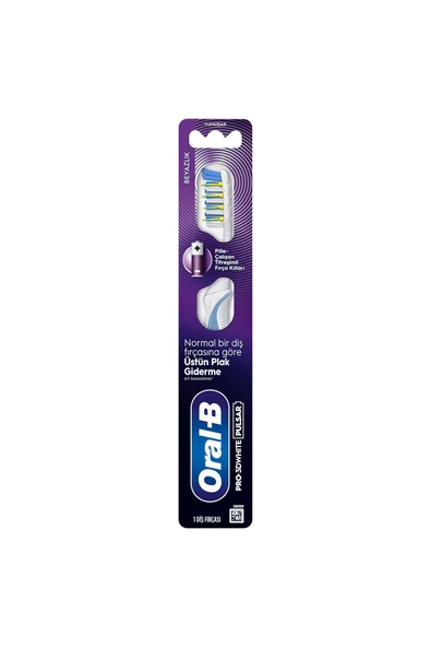 Oral-B Pro-3DWhite Pulsar Beyazlık Pilli Diş Fırçası – Beyazlatır ve Plak Giderir – Orta Sertlikte - 2