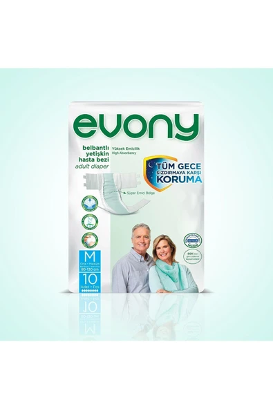 Evony Yetişkin Hasta Bezi Medıum 10 Adet - 1