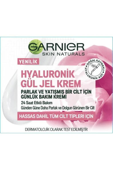 Garnier Hyaluronik Gül Jel-krem - Parlak Ve Yatışmış Bir Cilt Için Günlük Bakım Kremi - Resim 3