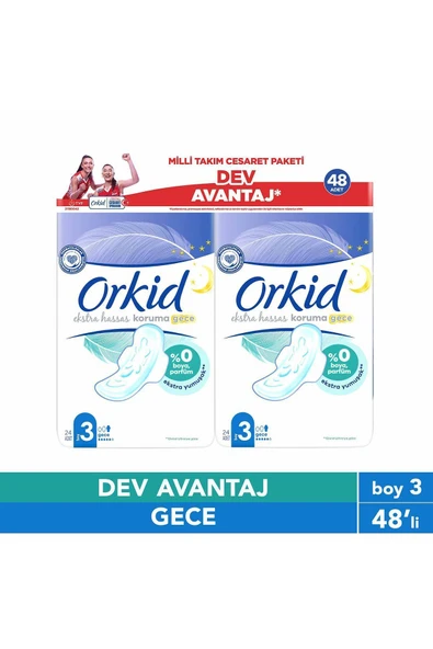 Orkid Ekstra Hassas Cesaret Paketi Gece 48’li - 1