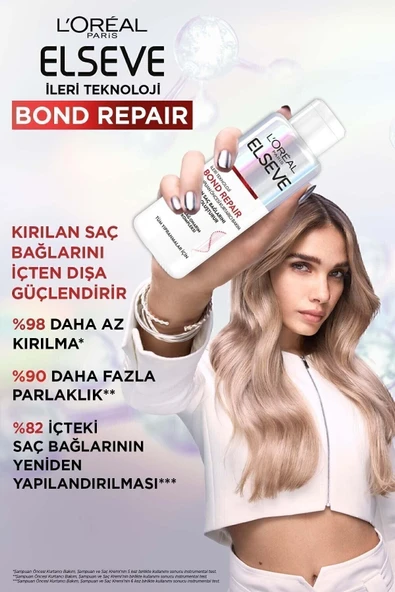 ELSEVE Bond Repair Tüm Yıpranmalar için Saç Bağlarını Yeniden Oluşturan Şampuan Öncesi Kurtarıcı Bakım200ML - 7