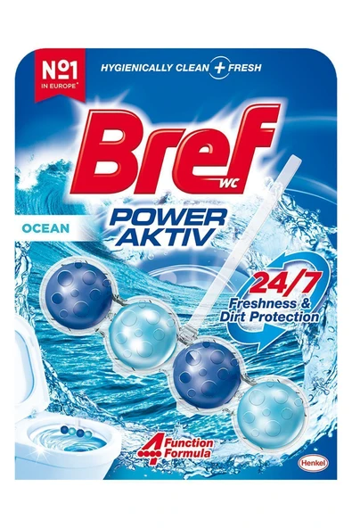 Bref Power Aktiv Katı Tuvalet Bloğu 5 Adet Okyanus Tekli (5'li Set) - Resim 3