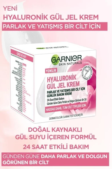 Garnier Hyaluronik Gül Jel-krem - Parlak Ve Yatışmış Bir Cilt Için Günlük Bakım Kremi - Resim 4