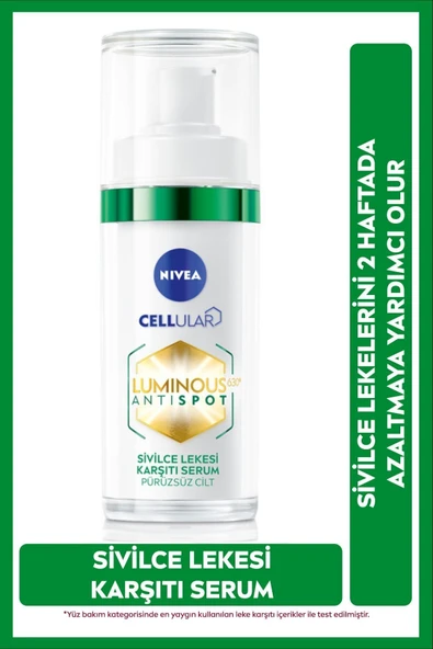 NIVEA Luminous630 Sivilce Lekesi Karşıtı Cilt Serumu 30ml, Salisilik Asit, Hyaluronik Asit, Sivilceli Cilt ürün görseli