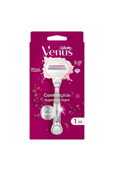 Gillette Venus Venus Comfort Glide Sugarberry Tıraş Makinesi + 1 Adet Başlık - Resim 2