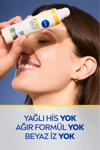 NIVEA Q10 SPF50 Yüksek Güneş Koruyucu Kırışıklık Karşıtı Yüz Güneş Kremi 40ml, Makyaj Bazı - 3
