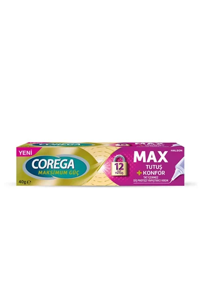 Corega Maksimum Güç Max Tutuş Konfor Diş Protezi Yapıştırıcı Krem 40 gr - 1