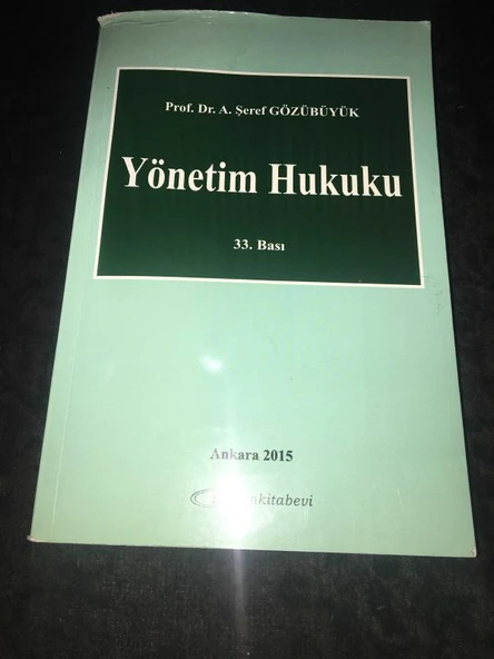 YÖNETİM HUKUKU 33.BASKI (Sahafiye Kitap) ürün görseli 1