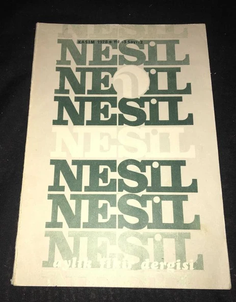 NESİL Dergisi Kasım 1978 Sayı 2 Çocuk Edebiyatı Üzerine-İhsan Akmermer (Sahafiye Kitap) ürün görseli 1