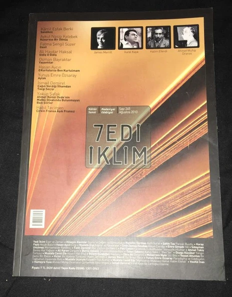 7EDİ İKLİM Ağustos 2010 Sayı 245 Çirkin Fransa,Aşık Fransız - HABİL TEÇİMEN (Sahafiye Kitap) ürün görseli