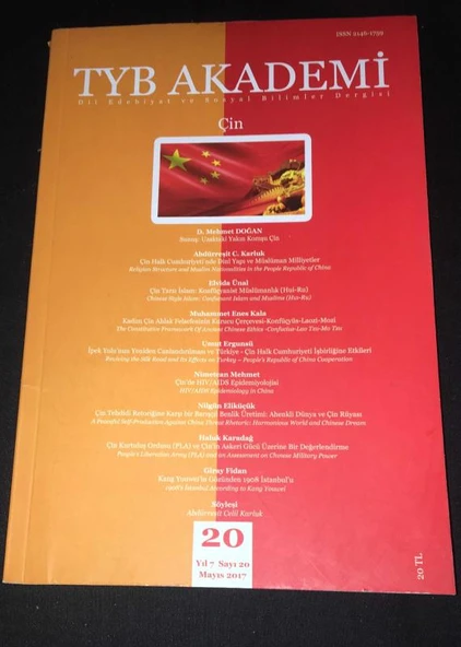 TYB AKADEMİ Dergisi Mayıs 2017 Sayı 20 ÇİN (Sahafiye Kitap) ürün görseli
