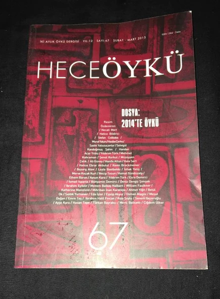 HECEÖYKÜ Dergisi Şubat Mart 2015 Sayı 67 Dosya 2014'TE ÖYKÜ (Sahafiye Kitap)
