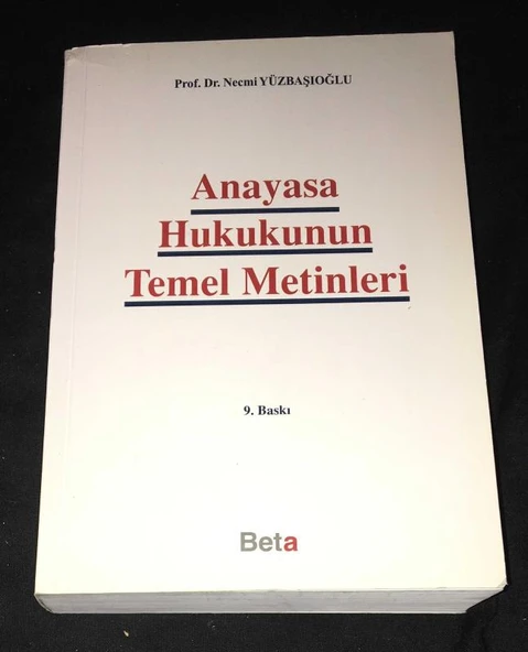 ANAYASA HUKUKUNUN TEMEL METİNLERİ 9.Baskı (Sahafiye Kitap) ürün görseli 1