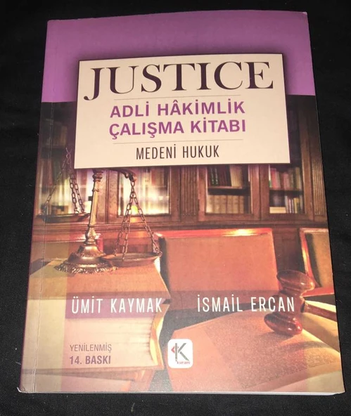 JUSTICE Adli Hakimlik Çalışma Kitabı MEDENİ HUKUK [Yenilenmiş 14.Baskı] (Sahafiye Kitap)