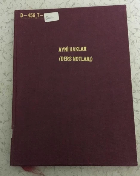 AYNİ HAKLAR Ders Notları (Sahafiye Kitap) ürün görseli 1