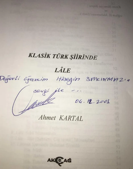 KLASİK TÜRK ŞİİRİNDE LÂLE [İmzalı] (Sahafiye Kitap) - 2