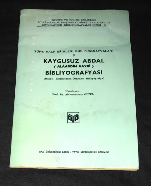 KAYGUSUZ ABDAL (Alaaddin Gaybi) BİBLİYOGRAFYASI Hayatı,Eserlerinden Örnekler,Bibliyografya (Sahafiye Kitap)