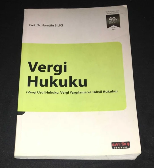 VERGİ HUKUKU Vergi Usul Hukuku,Vergi Yargılama ve Tahsil Hukuku 40.Baskı (Sahafiye Kitap) ürün görseli 1
