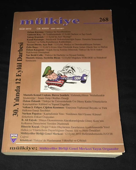 MÜLKİYE Dergisi Güz 2010 Cilt XXXIV Sayı 268 [30. YILIINDA 12 EYLÜL DARBESİ] (Sahafiye Kitap) ürün görseli 1