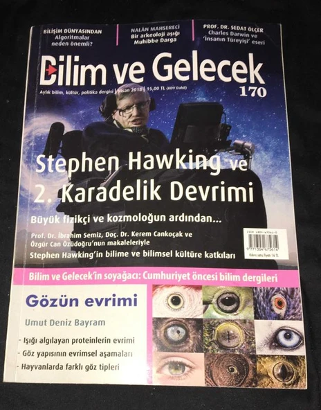 BİLİM VE GELECEK Nisan 2018 Sayı 170 Stephen Hawking ve 2.Karadelik Devrimi (Sahafiye Kitap) ürün görseli 1