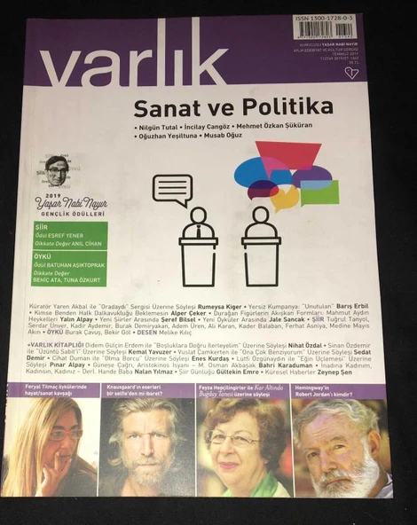 VARLIK Dergisi Temmuz 2019 Sayı 1342 SANAT VE POLİTİKA (Sahafiye Kitap) ürün görseli