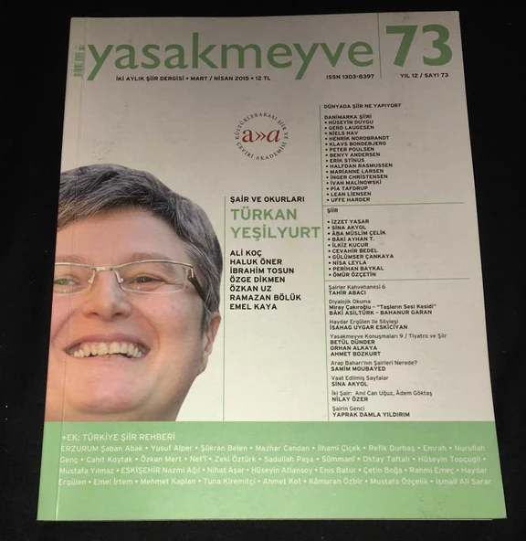 YASAK MEYVE Mart Nisan 2015 Sayı 73 Şair ve Okurları TÜRKAN YEŞİLYURT (Sahafiye Kitap) ürün görseli