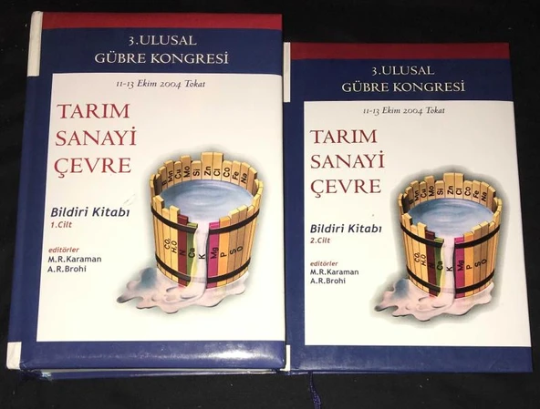 3. ULUSAL GÜBRE KONGRESİ 11-13 Ekim 2004 Tokat TARIM SANAYİ ÇEVRE Bildiri Kitabı [2 Cilt Takım] (Sahafiye Kitap)