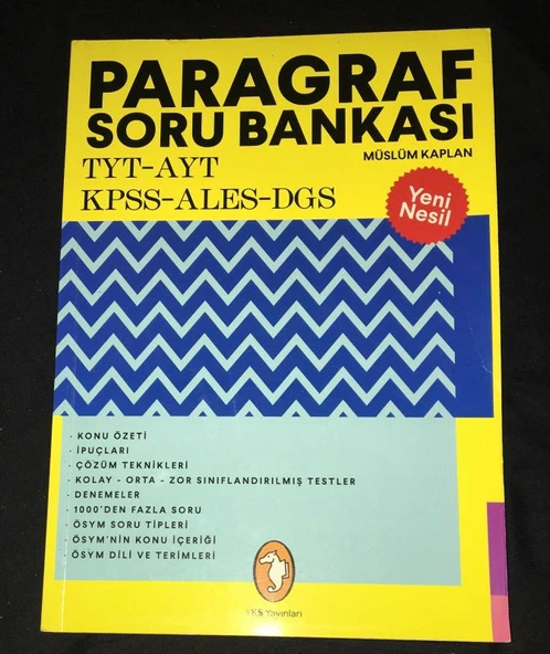PARAGRAF SORU BANKASI TYT-AYT-KPSS-ALES-DGS [2.EL KİTAPTIR] (Sahafiye Kitap)
