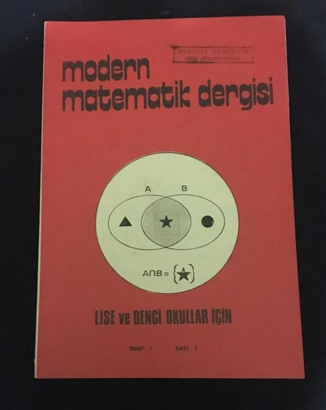 Lise ve Dengi Okullar için MODERN MATEMATİK DERGİSİ Sınıf 1 Sayı 1 [2.El dergidir] (Sahafiye Kitap)