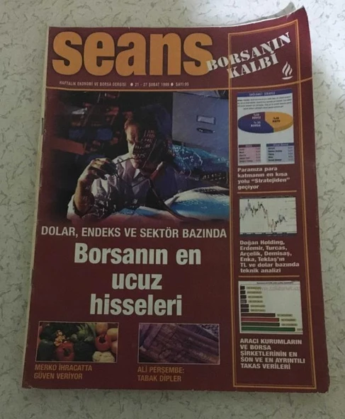 SEANS Ekonomi Dergisi 21-27 Şubat 1999 Sayı 95 Dolar,Endeks ve Sektör Bazında BORSANIN EN UCUZ HİSSELERİ (Sahafiye Kitap) ürün görseli