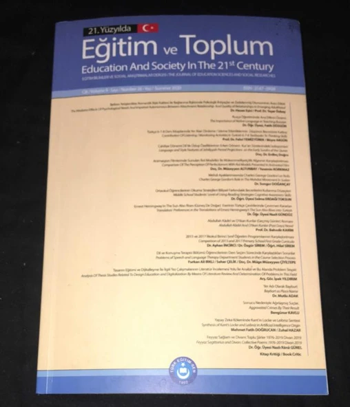 21. Yüzyılda EĞİTİM VE TOPLUM Dergisi 2020 Sayı 26 YER ADI OLARAK BAYBURT - Mutlu Adak (Sahafiye Kitap)