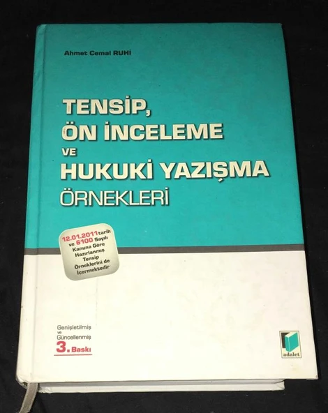 TENSİP,ÖN İNCELEME VE HUKUKİ YAZIŞMA ÖRNEKLERİ Güncellenmiş 3.Baskı - 2013 - (Sahafiye Kitap) ürün görseli 1
