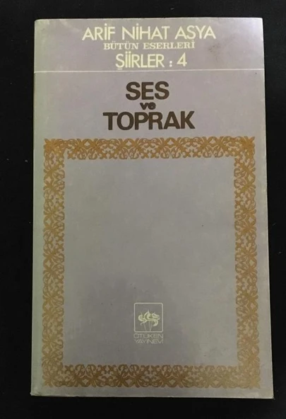 SES VE TOPRAK Şiirler 4 (Sahafiye Kitap) ürün görseli 1