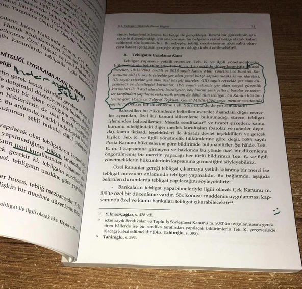 TEBLİGAT HUKUKU 7101 sayılı Kanun ile Güncellenmiş ve Son Değişiklikler İşlenmiş (Sahafiye Kitap) - Resim 2