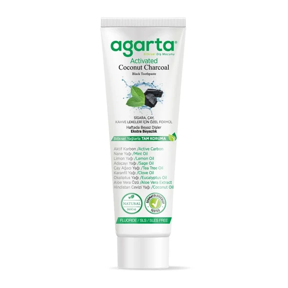 Agarta Hindistan Cevizi Özlü Aktif Karbon Diş Macunu 100ml - 2