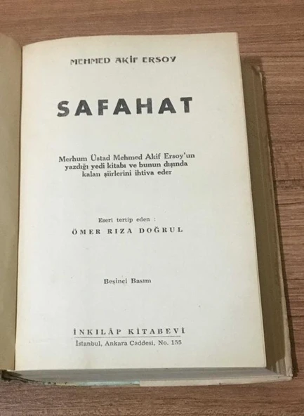 SAFAHAT -Ciltli - Şömizli - 5.BASIM (Sahafiye Kitap) - Resim 2