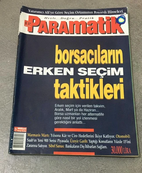 PARAMATİK Dergisi 1-7 Ekim 1995 Sayı 96 BORSACILARIN ERKEN SEÇİM TAKTİKLERİ (Sahafiye Kitap) ürün görseli 1