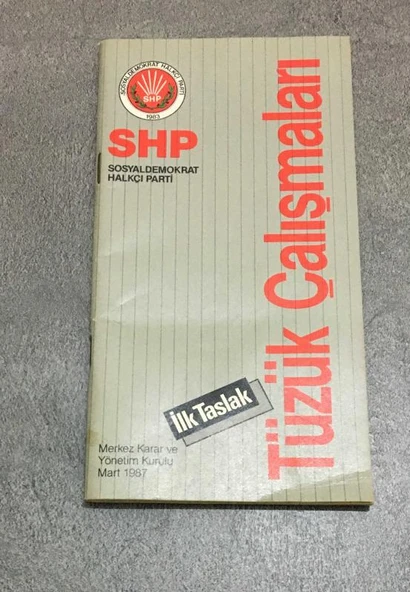 SHP Tüzük Çalışmaları İLK TASLAK 1987 (Sahafiye Kitap) ürün görseli 1