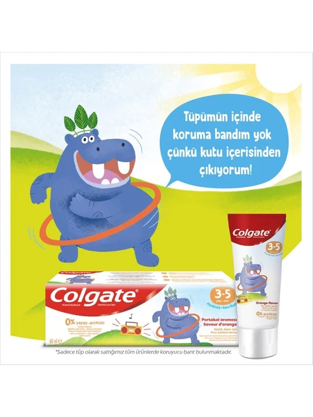 Colgate Kids Portakal Aromalı Florürsüz Diş Macunu 3-5 Yaş 60 ml - 2