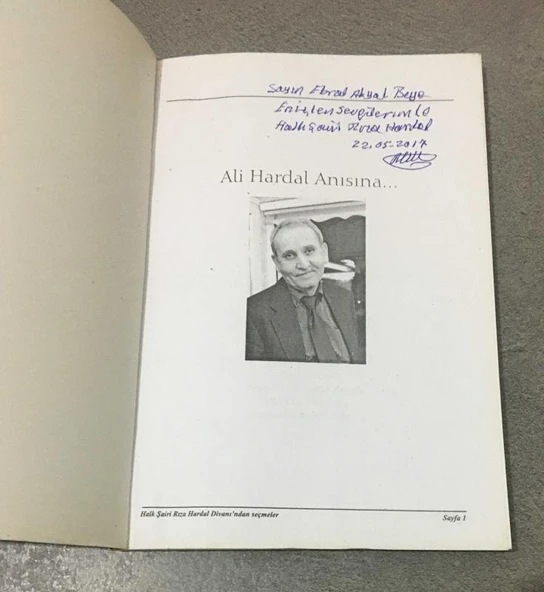 HALK ŞAİRİ RIZA HARDAL DİVANINDAN SEÇMELER -İMZALI- (Sahafiye Kitap) - Resim 2