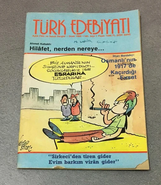 TÜRK EDEBİYATI Ocak 1989 Sayı 183 Hilafet Nerden Nereye,Ahmet Kabaklı (Sahafiye Kitap) ürün görseli