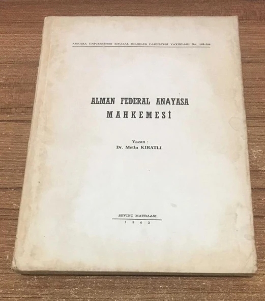 ALMAN FEDERAL ANAYASA MAHKEMESİ (Sahafiye Kitap) ürün görseli 1