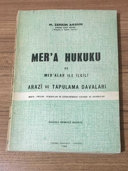 MER'A HUKUKU VE MER'ALAR İLE İLGİLİ ARAZİ VE TAPULAMA DAVALARI İlaveli 5.Baskı (Sahafiye Kitap) ürün görseli 1