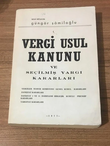 VERGİ USUL KANUNU VE SEÇİLMİŞ YARGI KARARLARI (Sahafiye Kitap) ürün görseli 1