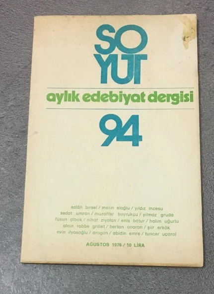 SOYUT Edebiyat Dergisi Ağustos 1976 Sayı 94 (Sahafiye Kitap) ürün görseli