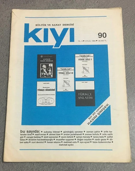 KIYI Dergisi Eylül 1993 Yıl 8 Sayı 90 YAŞAR KEMAL VE FOLKLOR - Osman Şahin (Sahafiye Kitap)